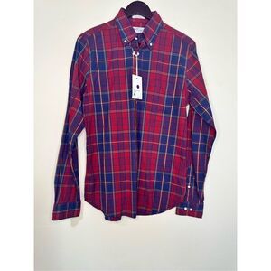 GANT Rugger Red and Blue Plaid Button Down Shirt Size Medium